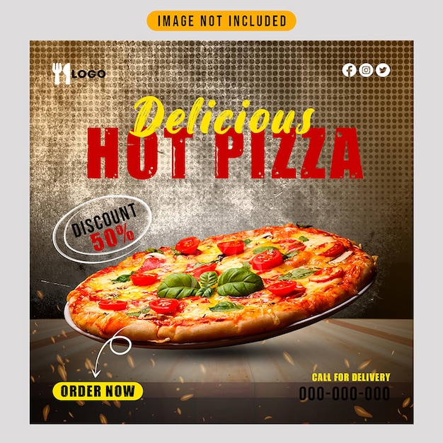 Heiße pizza-poster-design