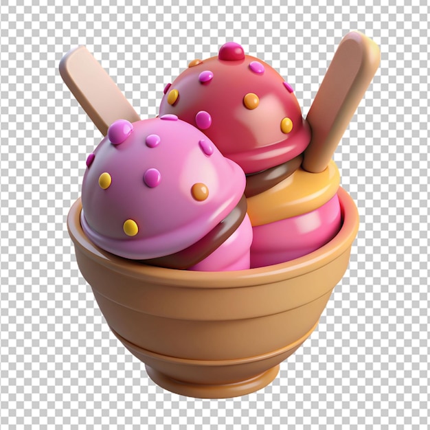 PSD helado en 3d sobre un fondo transparente