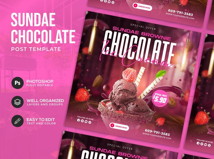 Helado de chocolate y helado de chocolate.