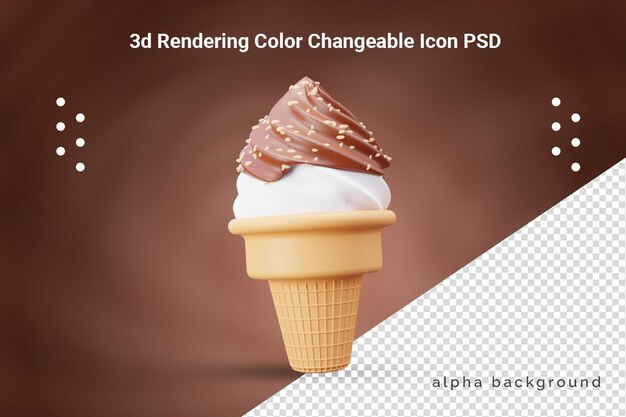 PSD helado de cono 3d