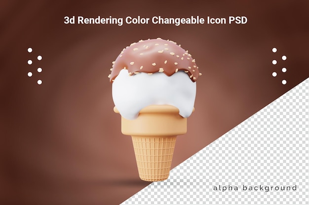 PSD helado de cono 3d