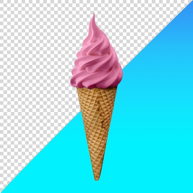 PSD helado de cono de fresa