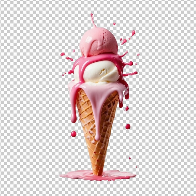 PSD helado en cono de waffle