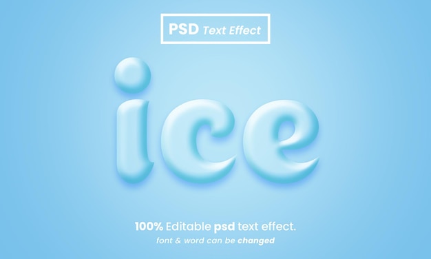 Helado efecto de texto 3d efecto de texto psd editable