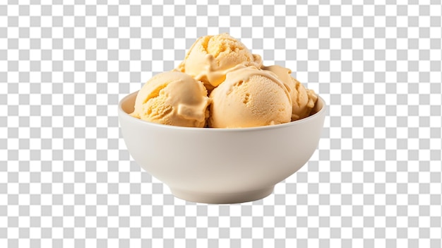 Helado escocés de mantequilla en un cuenco blanco png