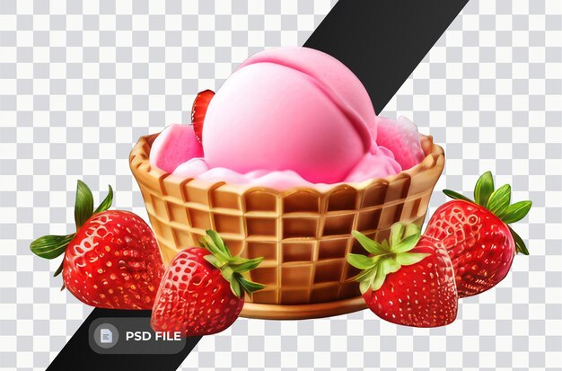 PSD helado de fresa suave y suave iluminación sólo png premium psd