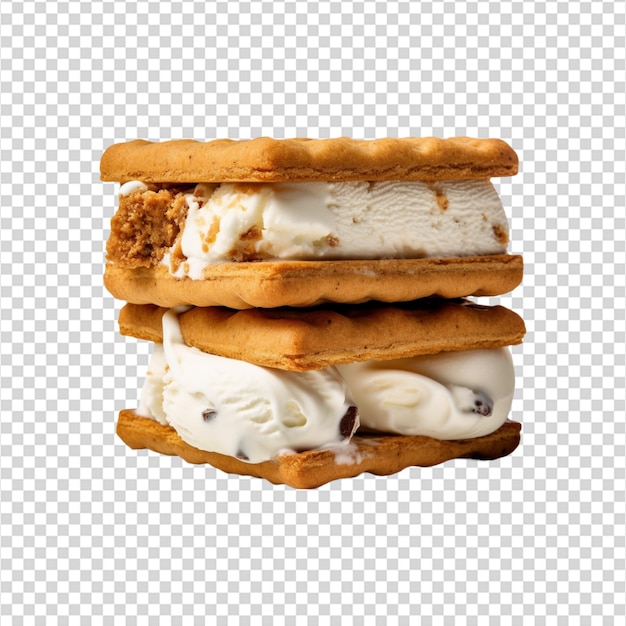 Helado y galletas aislado sobre fondo transparente