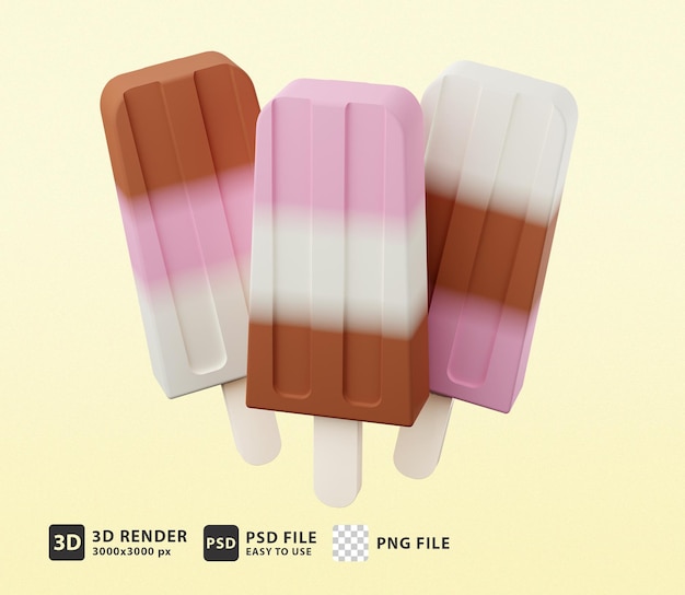 PSD helado de icono 3d