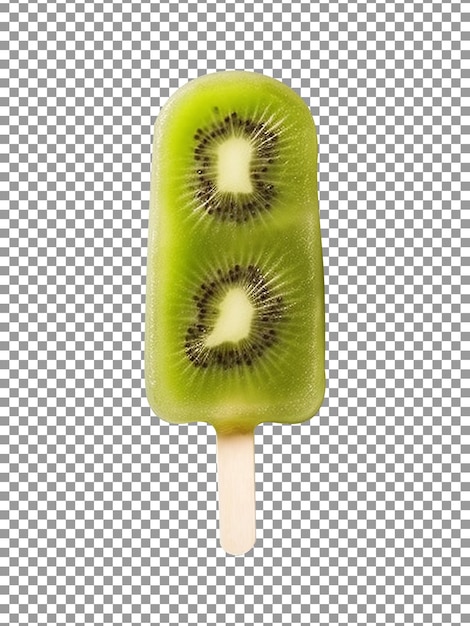 PSD helado de kiwi congelado aislado sobre un fondo transparente