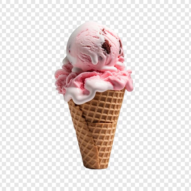 Helado napolitano aislado sobre fondo transparente