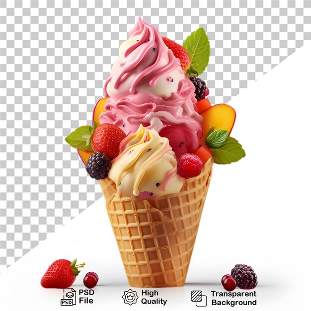 PSD helado png postre chocolate sundae crema helado de vainilla comida fresca comida de verano deliciosa i