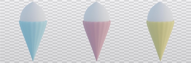 PSD helado en una representación 3d de fondo transparente