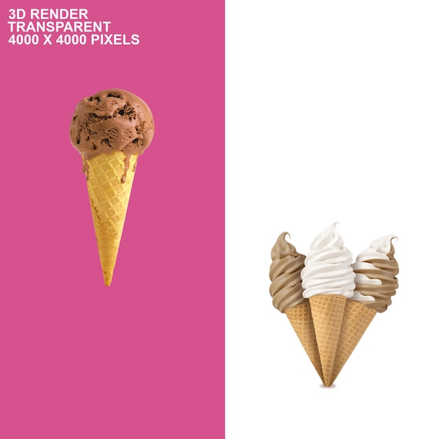 helado sobre un fondo transparente