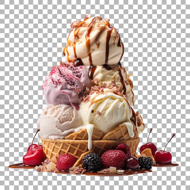 Helado sobre un fondo transparente