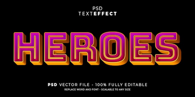 Helden Text und Schriftart Effekt