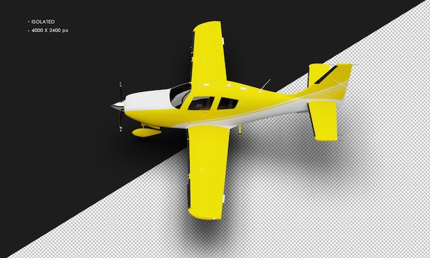 Hélice amarilla mate realista aislada Hélice baja de un solo motor Avión ligero de ala baja