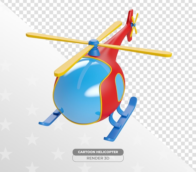 Hélicoptère de dessin animé pour enfants avec fond transparent