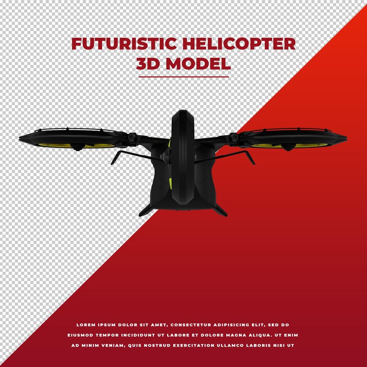 PSD hélicoptère futuriste