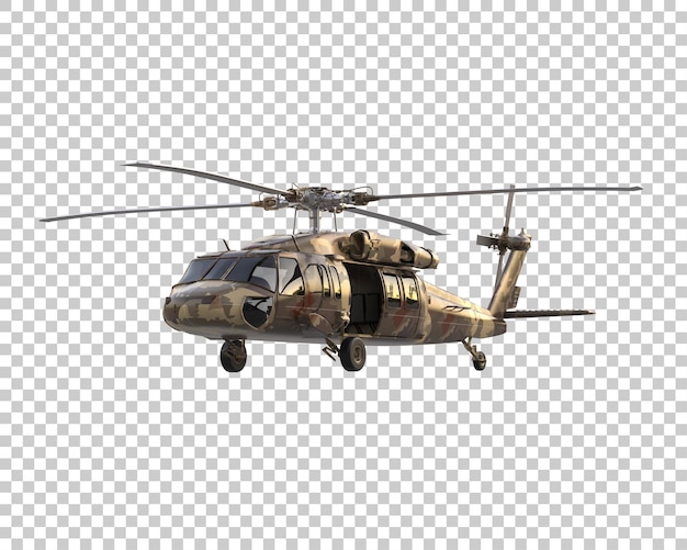 PSD hélicoptère de guerre isolé sur le fond illustration de rendu 3d