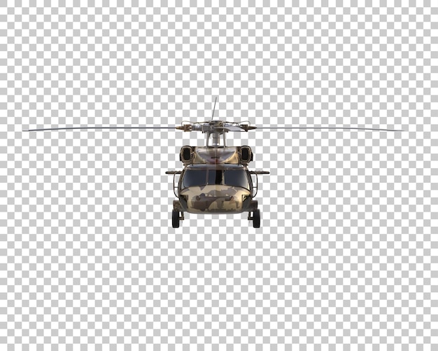 PSD hélicoptère de guerre isolé sur le fond illustration de rendu 3d