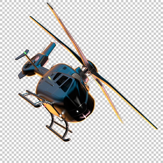 PSD hélicoptère moderne sur fond transparent illustration de rendu 3d