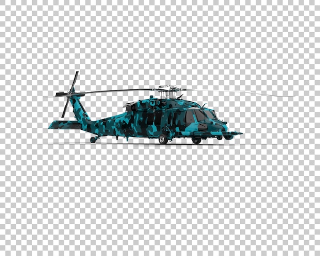 PSD helicóptero aislado en el fondo ilustración de renderización 3d