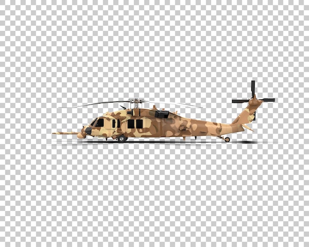 PSD helicóptero aislado en el fondo ilustración de renderización 3d