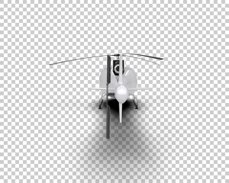 PSD helicóptero aislado en el fondo ilustración de renderización 3d