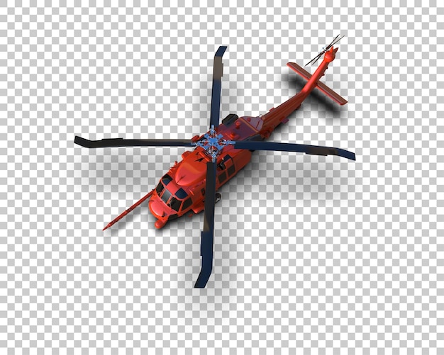 PSD helicóptero aislado en el fondo ilustración de renderización 3d