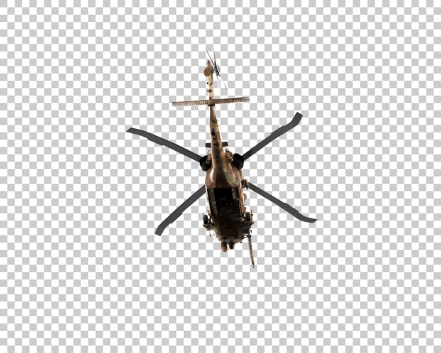 PSD helicóptero aislado en el fondo ilustración de renderización 3d