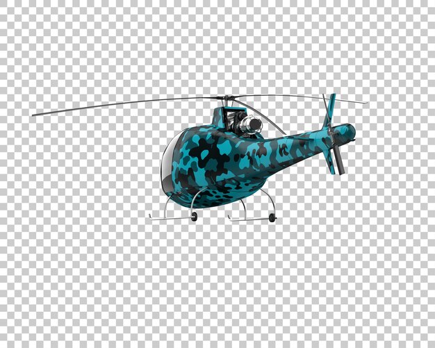 PSD helicóptero aislado en el fondo ilustración de renderización 3d