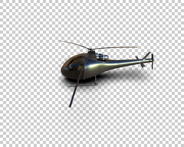 PSD helicóptero aislado en el fondo ilustración de renderización 3d