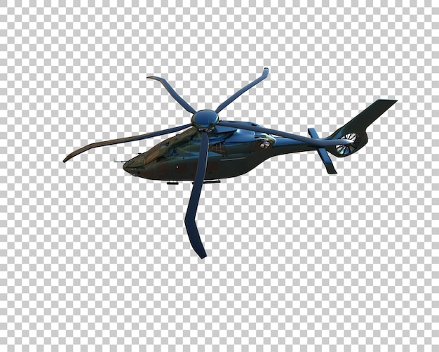 PSD helicóptero aislado en el fondo ilustración de renderización 3d