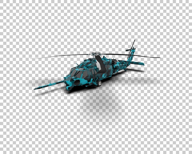 Helicóptero aislado en el fondo ilustración de renderización 3D