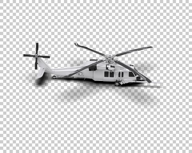 PSD helicóptero aislado en el fondo ilustración de renderización 3d