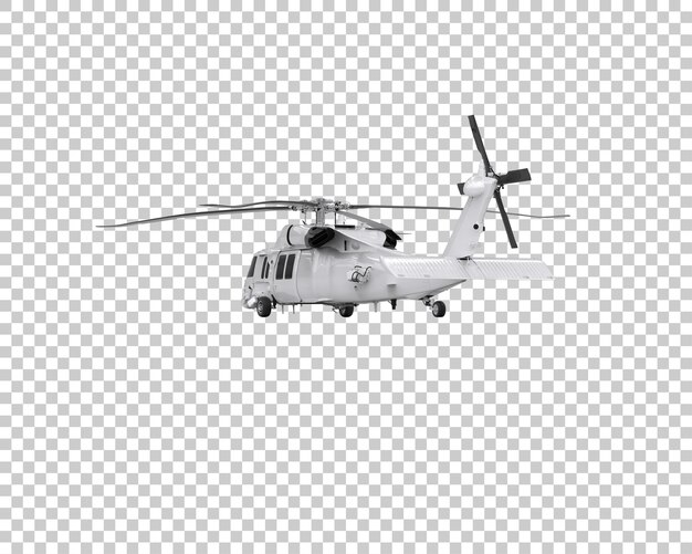Helicóptero aislado en el fondo ilustración de renderización 3D