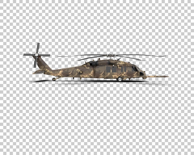Helicóptero aislado en el fondo ilustración de renderización 3D