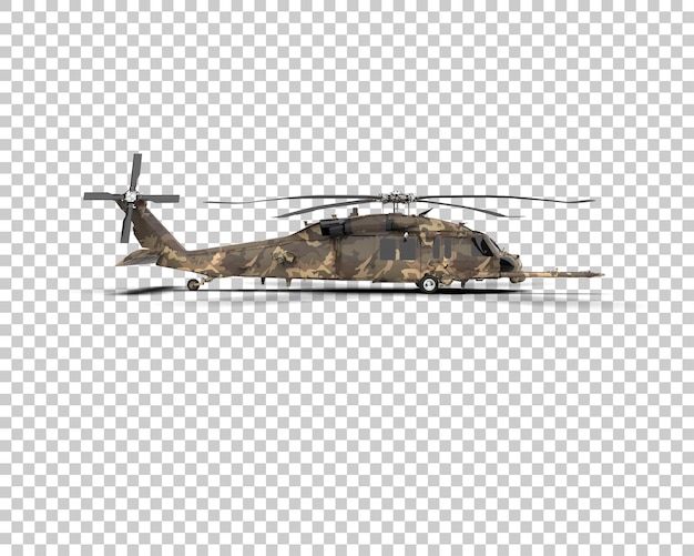 PSD helicóptero aislado en el fondo ilustración de renderización 3d