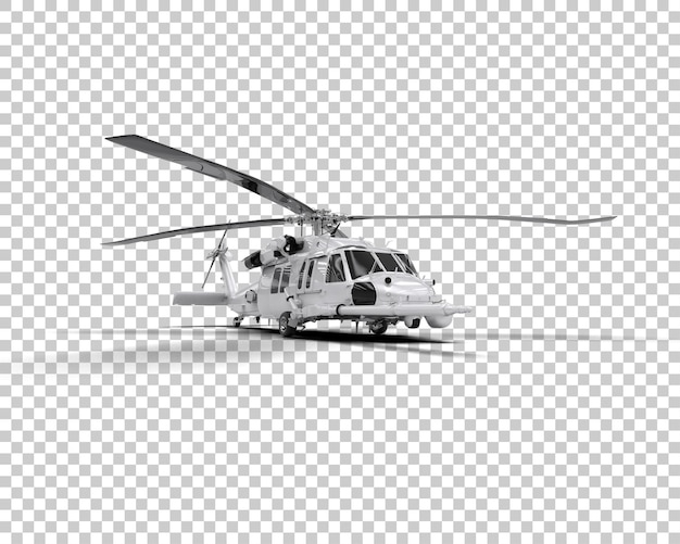 Helicóptero aislado en el fondo ilustración de renderización 3D