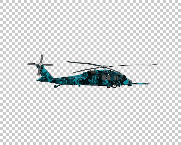 Helicóptero aislado en el fondo ilustración de renderización 3D