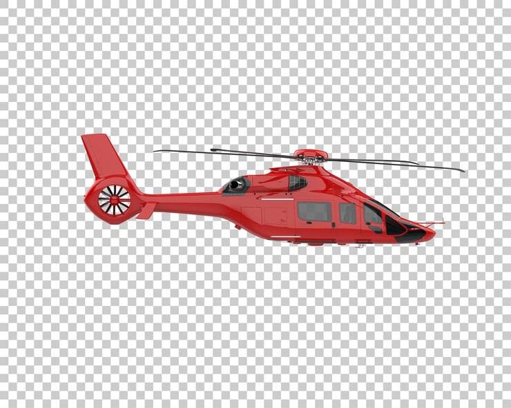 PSD helicóptero aislado en el fondo ilustración de renderización 3d
