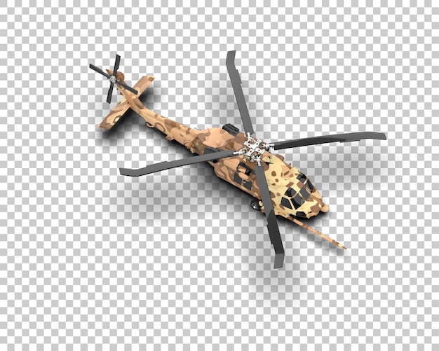 Helicóptero aislado en el fondo ilustración de renderización 3D