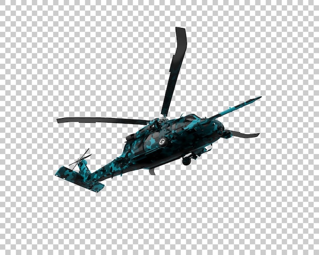 PSD helicóptero aislado en el fondo ilustración de renderización 3d