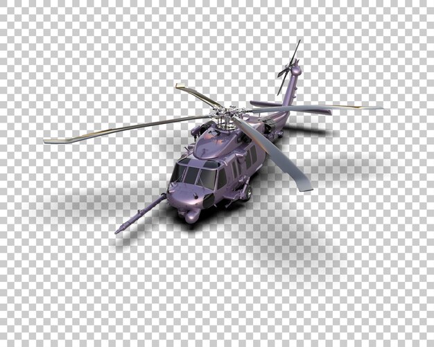 Helicóptero aislado en el fondo ilustración de renderización 3d