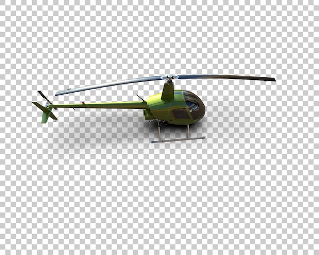 PSD helicóptero aislado en el fondo ilustración de renderización 3d