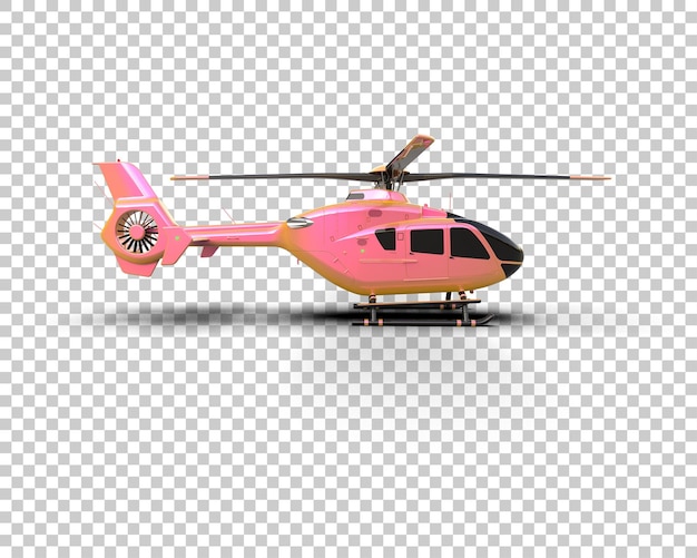 Helicóptero aislado en el fondo ilustración de renderización 3D