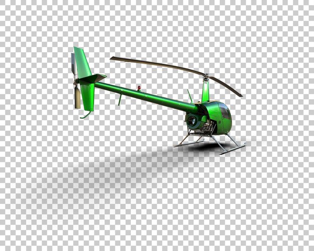 PSD helicóptero aislado en el fondo ilustración de renderización 3d