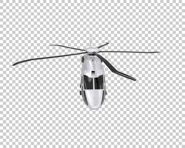 Helicóptero aislado en el fondo ilustración de renderización 3D