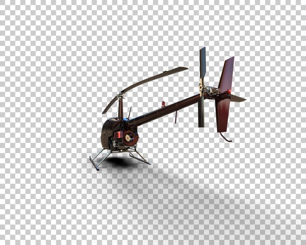 Helicóptero aislado en el fondo ilustración de renderización 3d