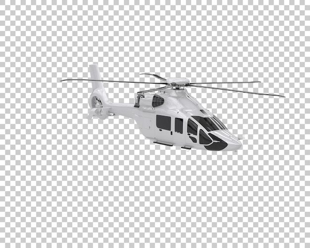 PSD helicóptero aislado en el fondo ilustración de renderización 3d